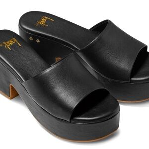 Beek Prinia Platform Black Leather Size 10